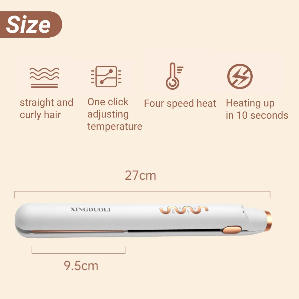 Mini Protable Hair Straightener Ceramic Ionic Fast Heat-Up Hair Flat Iron Negative Ion Iron Lcd Display Hair Straightener