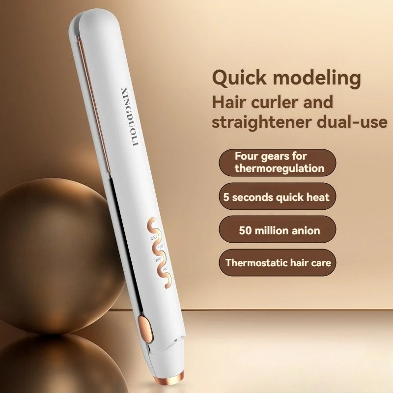 Mini Protable Hair Straightener Ceramic Ionic Fast Heat-Up Hair Flat Iron Negative Ion Iron Lcd Display Hair Straightener