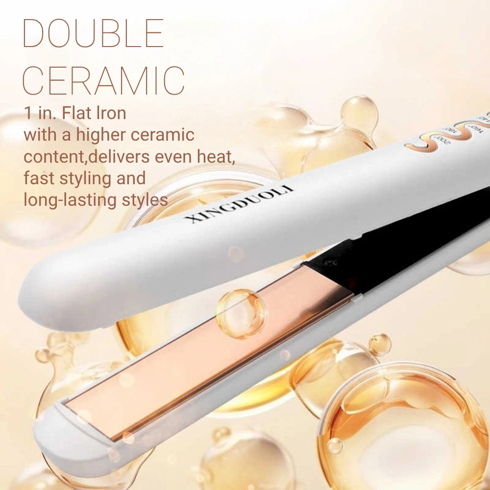 Mini Protable Hair Straightener Ceramic Ionic Fast Heat-Up Hair Flat Iron Negative Ion Iron Lcd Display Hair Straightener